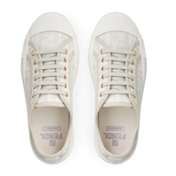 Fendi Domino White fabric low-tops - Picture 2 of 10